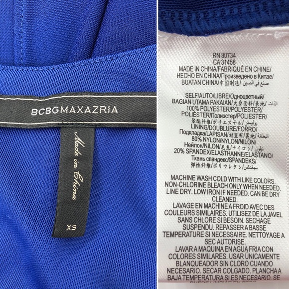 💜BCBGMAXAZRIA Royal Blue Cocktail Dress NWOT - Picture 8 of 8